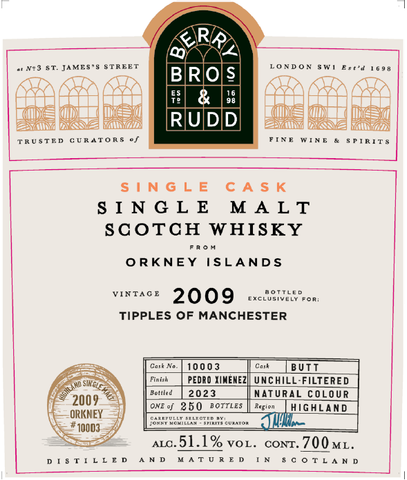 Orkney Islands 2009 - PX - Berry Bros Bottling - Tipples of Manchester